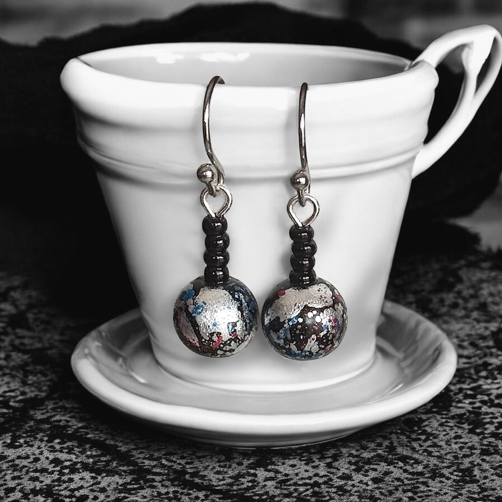 5 For $25💫Metallic Splattered Paintball Earrings